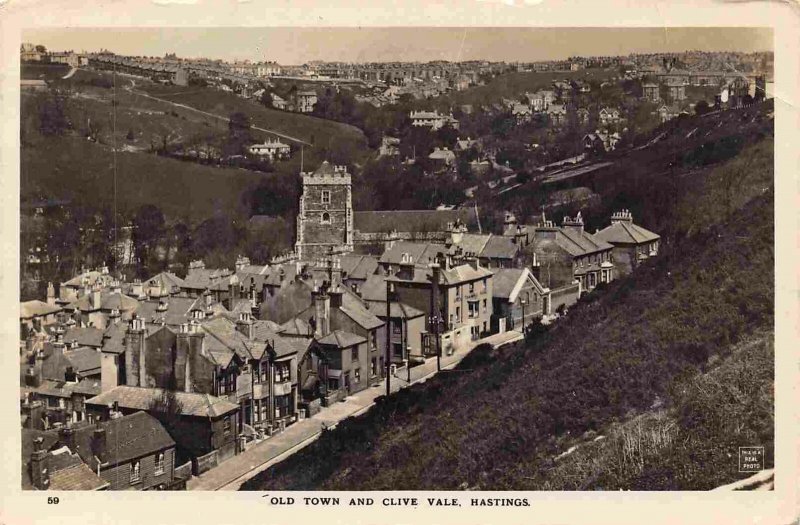 Old Town Clive Vale Hastings Sussex UK 1918 RPPC Real Photo postcard