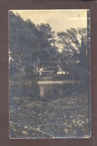 RPPC KINGSLEY IOWA CREEK RIVER BRIDGE 1910 VINTAGE REAL PHOTO POSTCARD