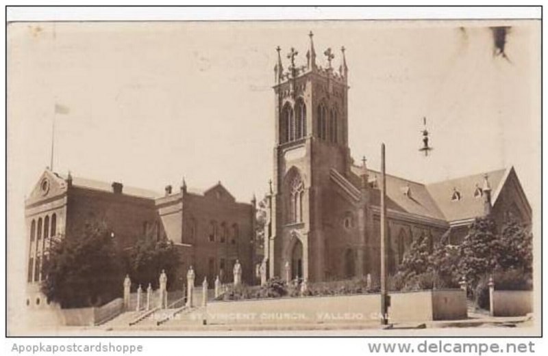 California Vallejo J9063 St Vincent Church Real Photo