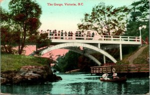 Vtg Postcard 1911 Victoria British Columbia BC Canida The Gorge Bridge