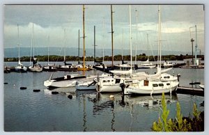 Sailboats, Harbour, Collingwood, Ontario, Vintage Chrome Postcard, NOS