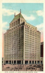 Vintage Postcard 1930's Hotel Manger At North Station Boston Massachusetts MA