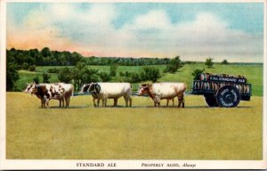 Postcard NY Breweriana Standard Brewing Company Standard Ale Ox Team Rochester