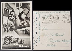 GERMANY THIRD 3rd REICH ORIGINAL POSTCARD UNSERE WEHRMACHT FELDPOST