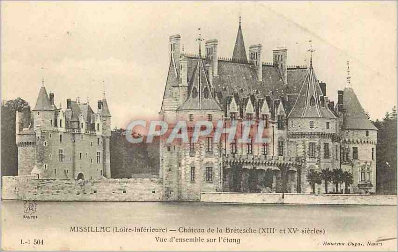 Old Postcard Missillac (Loire Interieure) Chateau of Brestesche (thirteenth a...