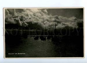 190577 POLAND Gdynia Evening Baltic Sea Vintage photo postcard