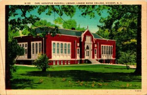 Carl Augustus Rudisill Library Lenoir Rhyne College Hickory NC Linen Postcard B7