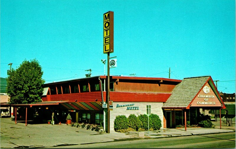 The Downtowner Motel AAA Flathead County  Whitefish MT UNP Chrome Postcard S20