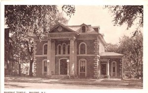 Masonic Temple Malone, New York Postcard