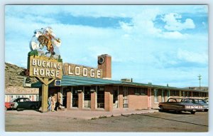 RAWLINS, Wyoming WY ~ Lincoln Highway BUCKING HORSE LODGE Motel 1960s  Postcard