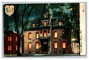 Vintage 1907 Postcard Panoramic View of the State House & Seal Dover Delaware