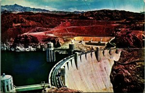 Hoover Dam  View Clark County Nevada NV UNP Chrome Postcard A10