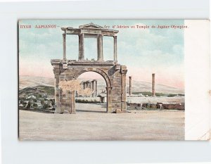 Postcard Arc d' Adrien et Temple de Jupiter Olympien, Athens, Greece