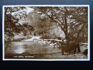 Somerset DULVERTON Tarr Steps c1950's RP Postcard by Valentine K1332