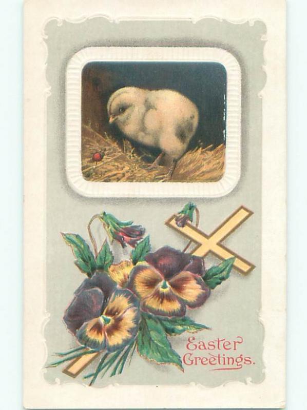 Divided-Back EASTER CHICK SCENE Cute Postcard AA0910