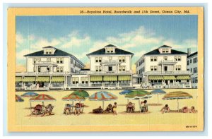 1930 Royalton Hotel, Boardwalk and 11th Street, Ocean City Maryland MD Postcard 