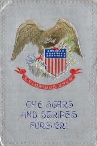 The Stars & Stripes Forever United States Patriotic USA Eagle Postcard G2 *as is