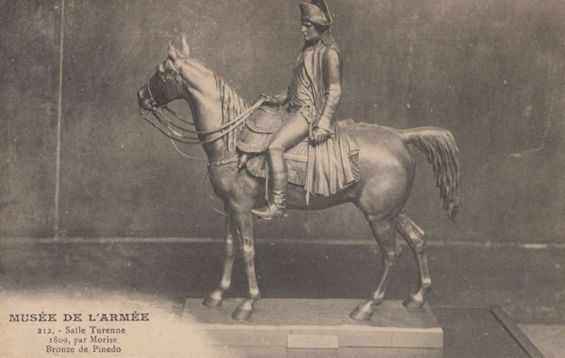 Bronze Pinedo Military Mounted Army Horse Statue Musee De L'Armee Postcard