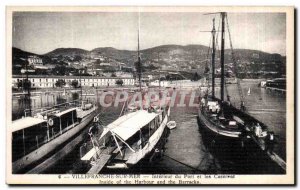 Old Postcard Villefranche Sur Mer Inner Harbor and the Harbor Inside of Barra...