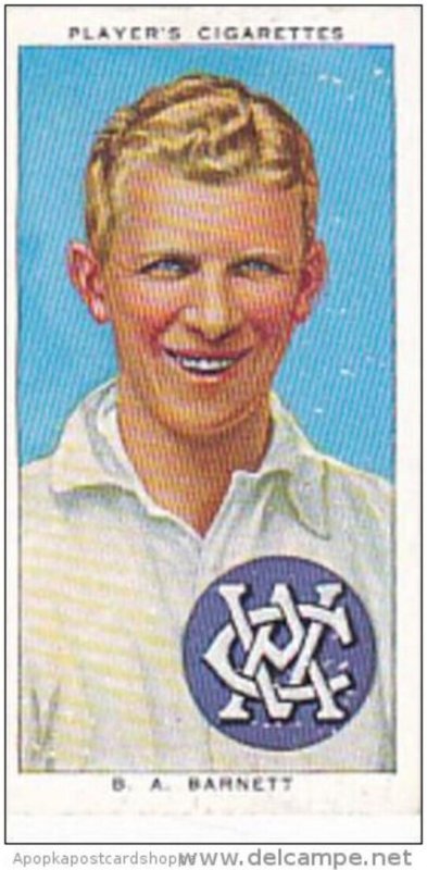 Player Cigarette Card Cricketers 1938 No 37 B A Barnett Victoria