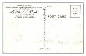 Postcard CO Summer Racing Centennial Park Denver Vintage Standard View Card 