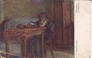 JUDAICA Jewish Man Reading Talmud Poland,1912, Austrian Empire, Artist Markowicz