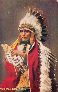 Tall Man Dan Sioux Native American Indian Chief 1907 postcard