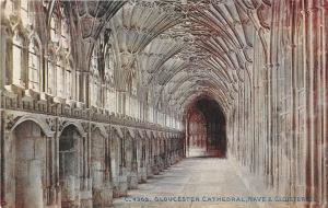 BR58987 nave and cloisters gloucester cathedral   uk