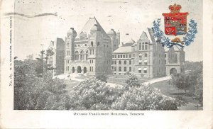 ONTARIO PARLIAMENT BUILDINGS TORONTO CANADA PATRIOTIC POSTCARD 1906