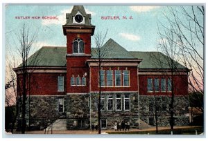 1910 Butler High School Exterior Butler New Jersey NJ Posted Vintage Postcard