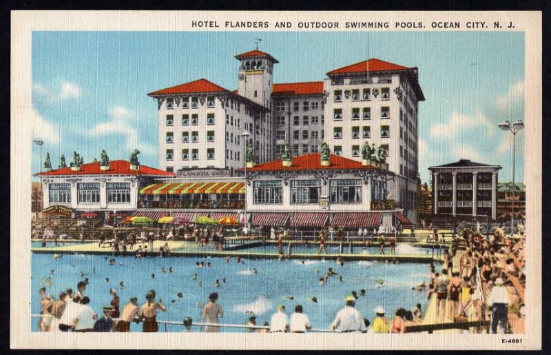 New Jersey OCEAN CITY Hotel Flanders and Outdoor Swimming Pools LINEN