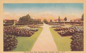 Maine Portland View Of Circle Park Deering Oaks Dexter Press