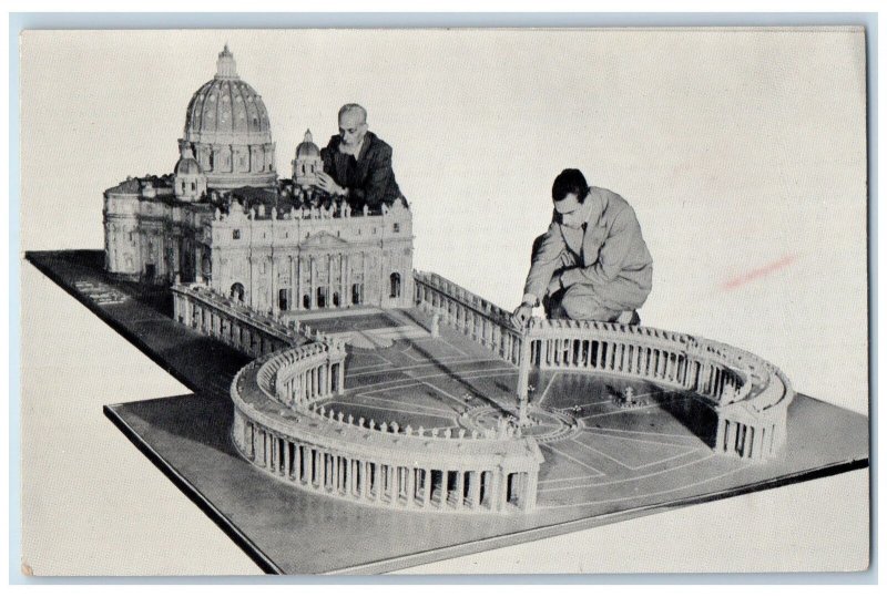 c1960s Attilio Lucio Savoia Scale Model Basilica Of St. Peter Rome IT Postcard