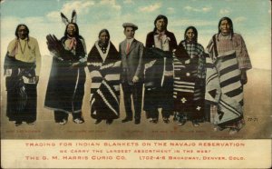 Navajo Indians Trading Blankets GM Harris Curio Co Denver Advertising PC G19