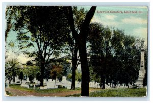 1912 View Of Elmwood Cemetery Litchfield Illinois IL Posted Antique Postcard