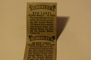 Schenley's Blended Whiskey 20 Strike Matchbook Cover