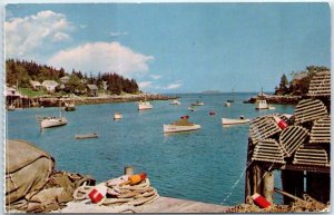 Postcard - Lobster Boats and Gear - New Harbor, Maine