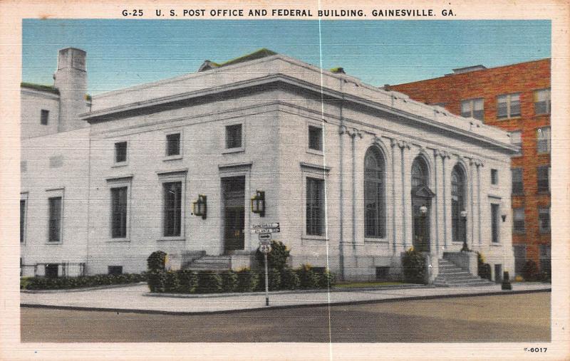 U.S. Post Office & Federal Building, Gainesville, GA, Early Postcard, Unused