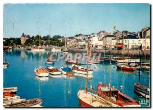 Postcard Modern Riviera Jade Pornic Harbor Fishing Boat