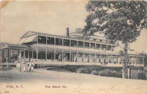 G55/ Rye New York Postcard 1906 Rye Beach Inn People