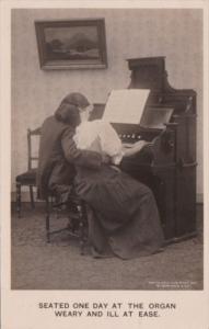 Bamforth Romantic Couple At Piano Seated One Day At The Organ 1908 Real Photo