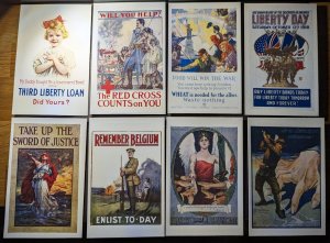 Lot of 11 Mint France WWI Patriotic Red Cross Artistic French Postcards