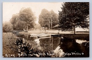 J99/ Gates Mills Ohio RPPC Postcard c1910 Leiter Boats in Mill Race 387