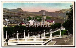 Old Postcard Auvergne La Bourboule Quays Dordogne Joffre Square