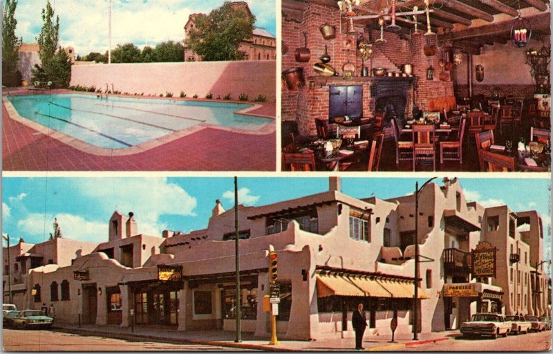 Vtg Santa Fe New Mexico NM La Fonda Hotel Cantina Room Fiesta Bar Postcard