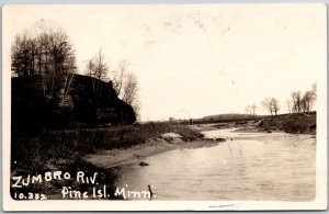 Zumbro River Pine Island Minnesota MN Cliff Mountain REeal Photo RPPC Postcard