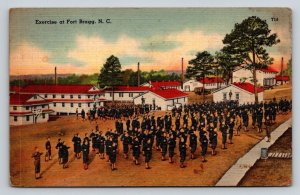 WW2 1942 Fort Bragg NC 82nd Airborne Paratroopers Soldiers Military  Postcard