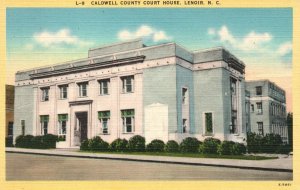 Vintage Postcard 1920s View Caldwell County Court House Lenoir North Carolina NC