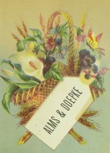 1870's Alms & Doepke Spices Basket Flowers Butterfly Fabulous! P110 