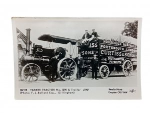 Curtiss & Sons Household Removals Traction Engine & Trailer C1907 Repro Postcard